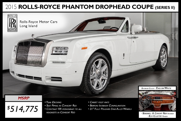 PreOwned 2015 RollsRoyce Phantom Drophead Coupe For Sale   Miller  Motorcars Stock R377A