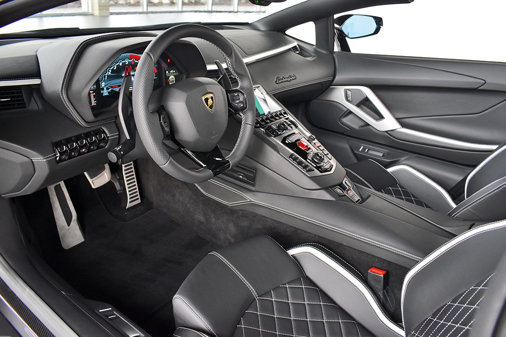 Black Lamborghini Aventador Interior